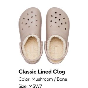 Crocs Classic Lined Clogs-Tan
